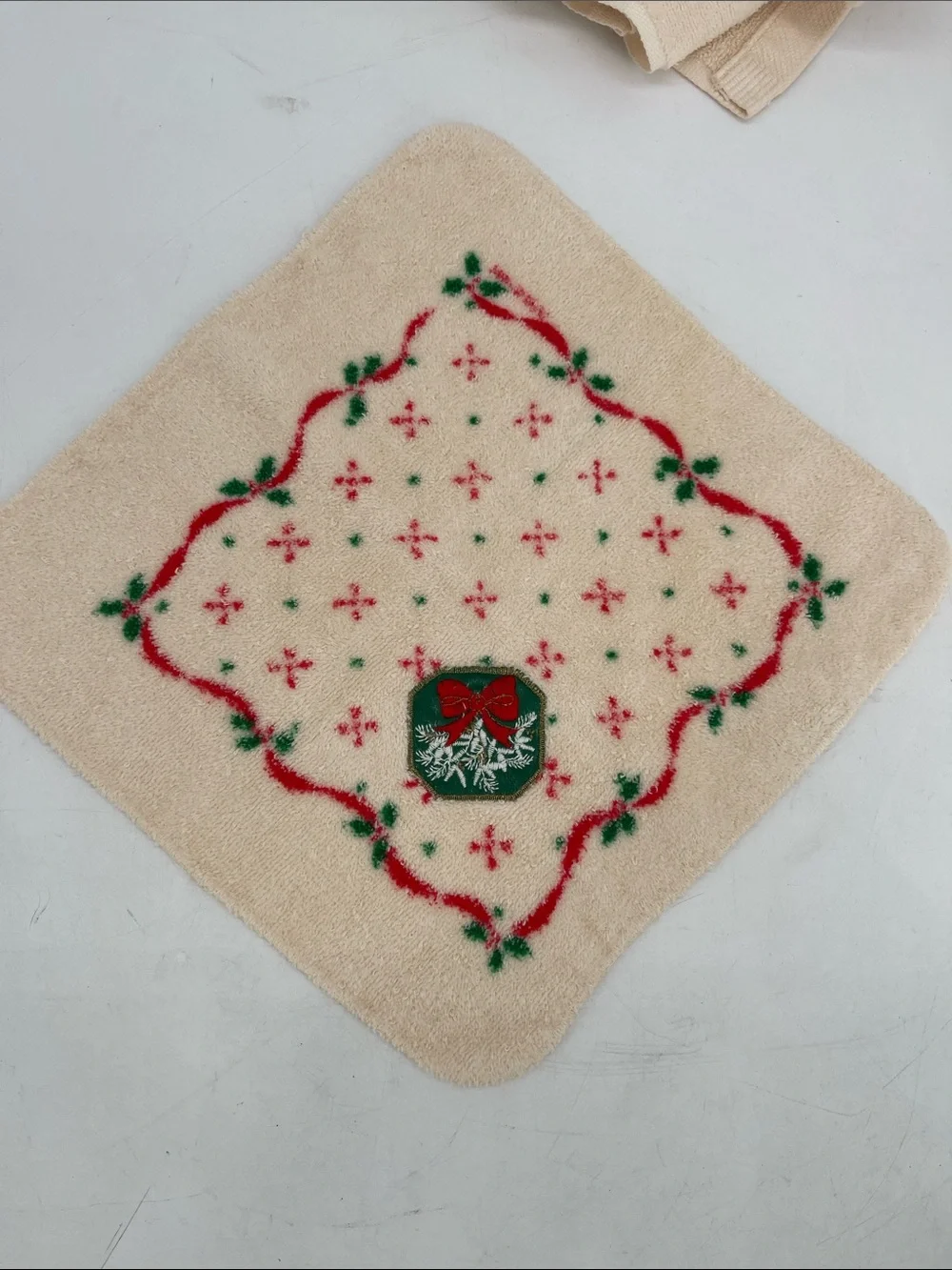 Vintage Jillian Rose Holiday Wreath Towel Set-Towel Handtowel Washcloth